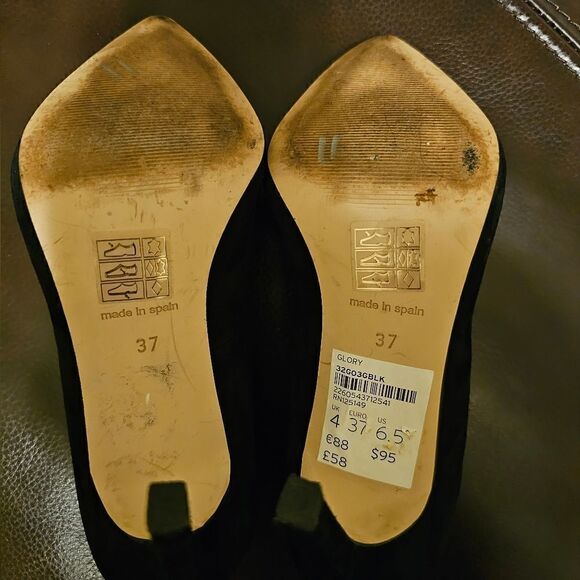 TOPSHOP "Glory" Black Suede 4" Heels - Size 37 / 6.5 - Picture 5 of 7